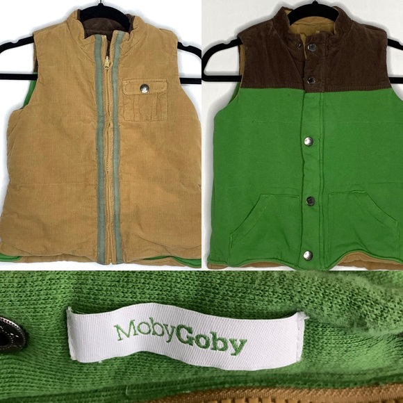 Moby Goby Boys Reversible Corduroy Vest - Medium - Picture 2 of 12